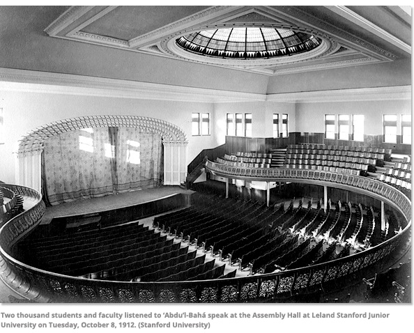 science and peace - harmony of science and religion - assembly hall stanford university