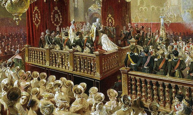 [Russie] Rossiskaïa imperia Miha%CC%81ly_Zichy_-_Coronation_of_Alexander_II_1857_Hermitage_detail_01