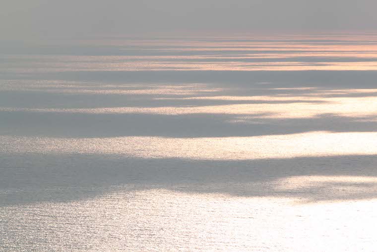 Silver sunset over the sea - site where the Tablet of Carmel was revealed