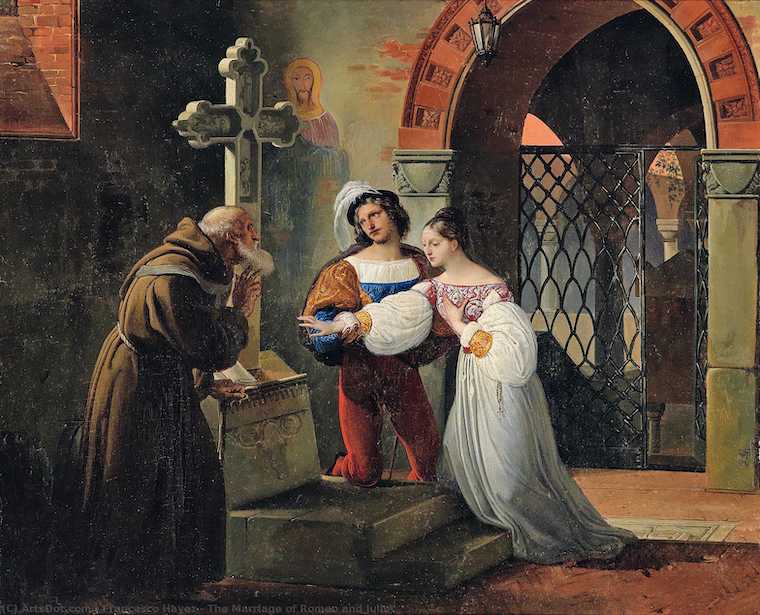 Francesco Hayez painting - The Marriage of Romeo and Juliet 1830