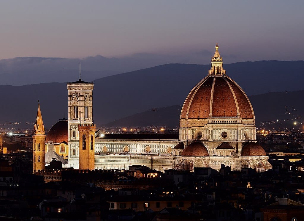 Duomo of Firenze illuminated at night by Petar Milošević